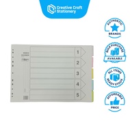 A3 5tab 10tab Paper Index Divider - COLOR & WHITE / Landscape Orientation File Separator [Ready Stoc