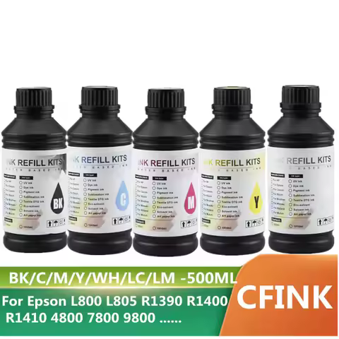 UV Hard Ink 500ML LED UV Ink For Epson L800 L805 L1800 R290 R330 1390 1400 1410 1500W DX5 DX7 UV Fla