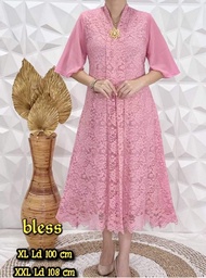 DRESS SEMI RENDA/DRES BROKAT KARTINI KENIAN WANITA KEKINIAN