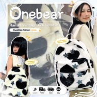 Onebear ready Y2K vintage backpack for women, cute backpack, korean style bag, school backpack, wome