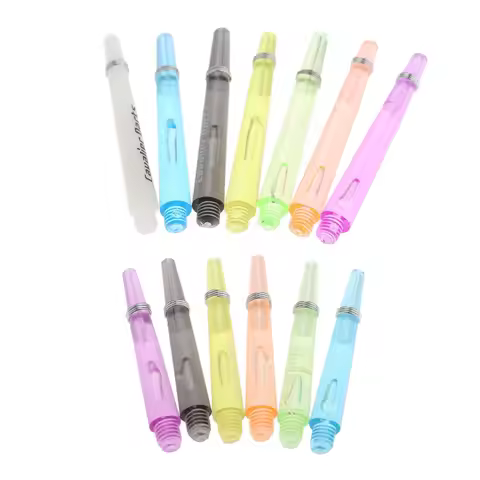 12 Pcs Plastic Dart Shafts 4.5mm Screw Thread Transparent Darts Rod Stems Darts Accessories 45mm/35m