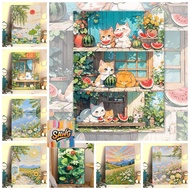 Sawg-stretched frame-32*40/40*50cm/50*60cm-Cute cat collection –-painting by numbers-coloring by num