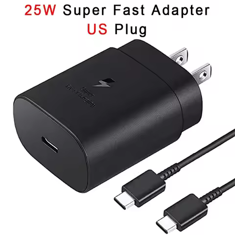 Samsung 25W Super Fast PD Charger US Plug Adapter Type-C Cable For Galaxy S24 S23 UItra A52 A72 A54 