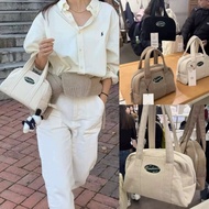 Korea depound Bag 2025 New Style Bowling Bag Letter Embroidery Corduroy Shoulder Handbag