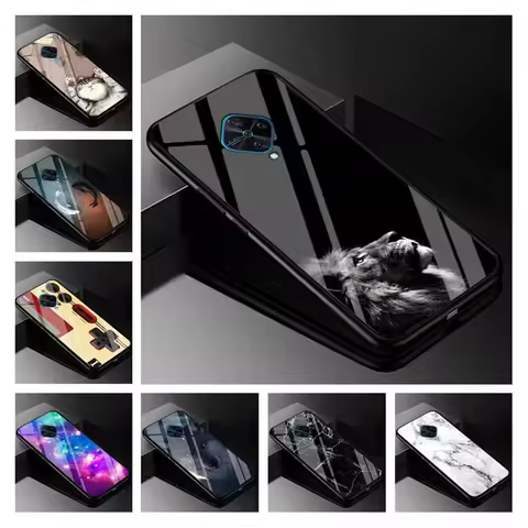 Tempered Glass Case For Vivo V17 Case Russia Glass Back Cover Soft Bumper For Vivo V17 Phone Cases V