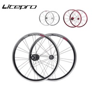 Litepro S21 Disc V Brake Front 16 Rear 20Holes Wheels 4 Sealed Bearings 11 Speeds Folding Bicycle 20 Inch 406 451 Wheel Set Rim