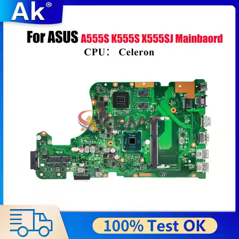X555SJ Laptop Motherboard For ASUS VivoBook K555S A555S X555S X555SJ Notebook Mainboard With Celeron