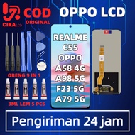 100% Original LCD REALME C55/ - OPPO A58 4G/A98 5G/F23 5G/A79 5G FULLSET TOUCHSCREEN FREE INSTALLATI
