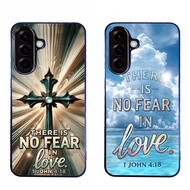 Phone Case cover for SAMSUNG GALAXY A56 5G A17 A06 Bible verse 1 John 4 18 aesthetic black Protectio