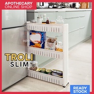 Rak Troli Beroda 3/4 Tingkat - Troley Letak Barang Tingkat Bertingkat Dapur Rak Serbaguna Troly 3 Ti