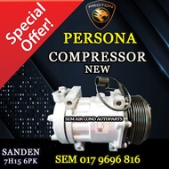 PROTON PERSONA OLD MODEL SANDEN 7H15 6PK CHINA NEW COMPRESSOR/ KOMPRESOR (CAR AIRCOND SYSTEM)