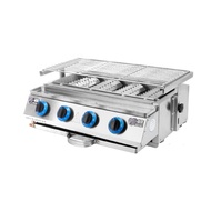 Smokeless Infrared gas Grill, Oyster gas Stove 4 6 8 Throat, High Quality Stainless Steel