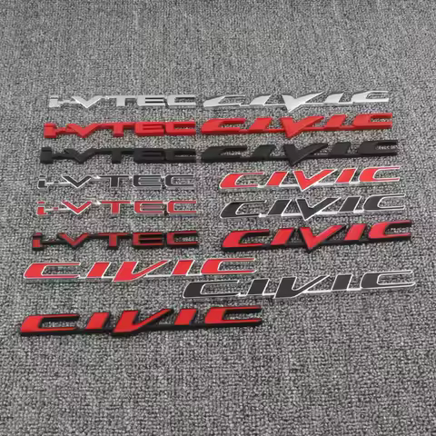 1X 3D VTEC iVTEC Metal Emblem Badge Decals Car Sticker for Honda cb400 i-VTEC vfr800 cb750 Civic Acc