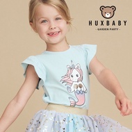 < 24H Shipping > Australia Huxbaby Ocean Smurf Unicorn Short-Sleeved Top Children's Clothing Short-S