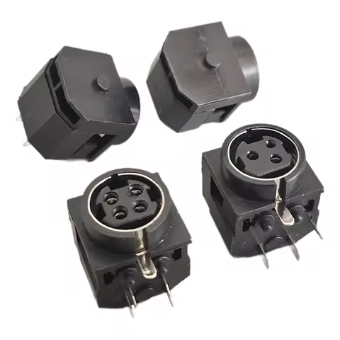 5/10Pcs DIN 3P/4P Horizontal Socket S Terminal MPC Power PS2 Full Plastic Connector 3/4 Core Adapter