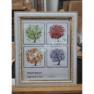 4R,5R,6R,8R,8x12,A4,10x12,11x14 Photo Frame Elegant White with Light Gold Line Frame (Hand Made Msia