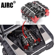 1ชิ้น V8 Ls7จำลองหม้อน้ำพัดลมทำความเย็นมอเตอร์เครื่องยนต์ไฟฟ้าสำหรับ1:10 mobil RC แกน Scx10 90046 Trx4 Redcat เครื่องยนต์ V8 Ls7