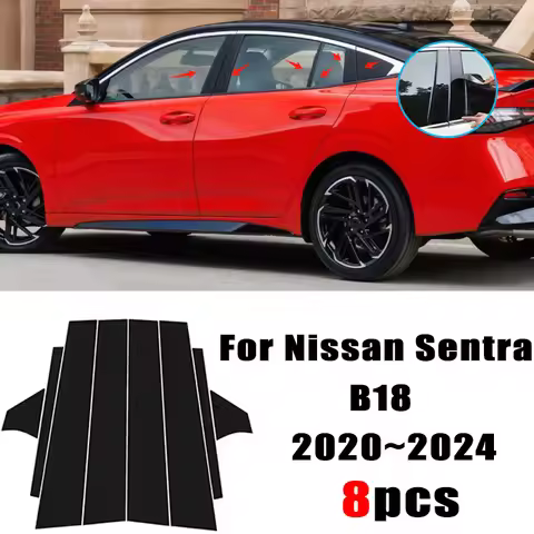 For Nissan Sentra B18 Sylphy E-Power 2020-2024 8PCSWindow Center Pillar Film Trim Cover B C Posts St