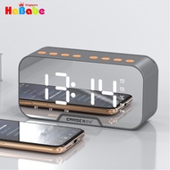 Mirror LED Alarm Clock FM Radio Wireless Bluetooth Music Player Digital Table Clock with Dual Alarm Mode Electronic Desk