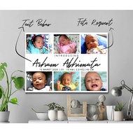 Baby Photo Print + Frame Size 20x29cm Baby Photo Ready to Install