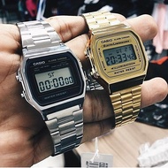 Dalam jam emas Casio persegi yang sama a159 / a-168wa-1u fashion digital lovers menonton lelaki Watc