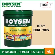 Boysen Color Series Permacoat Semi-Gloss Latex Bone Ivory B7525 Acrylic Latex Paint - 4L