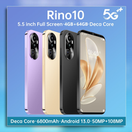 (COD) 2023 new Rino10 4G/5G Smartphone 5.5 inches 4GB RAM+64GB ROM 6800mAH Android system low-price