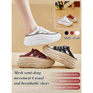 Pop shoes women's mesh casual shoes women's half drag breathable sneakers