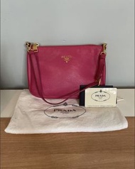 Prada 腋下包 Pink Leather Shoulder Bag