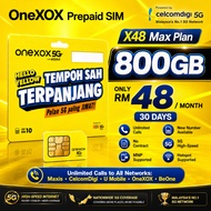 OneXOX Prepaid 5G SIM Card VIP Number OneXOX 5G 800GB 5G Data Hotspot Unlimited | by CelcomDigi | XO