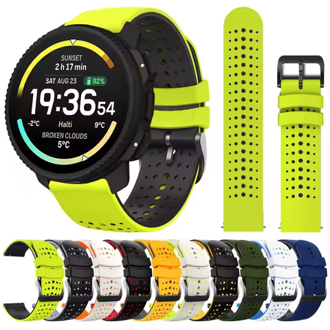 Silicone Watch Strap 22mm For Suunto RACE RUN/Vertical 2 Wristband For Suunto 9 PEAK PRO DLC/5 Peak/