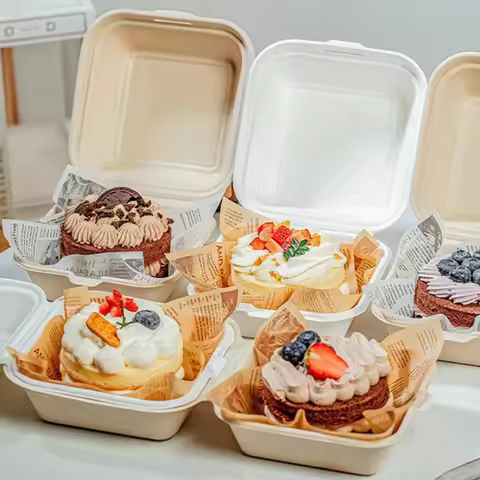 【Nice】10pcs Disposable Bento Food Containers Baking Dessert Cake Bowl Packaging Burger Snack Boxes M