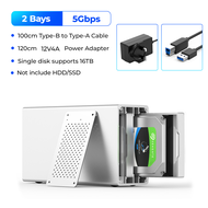 ORICO WS Series 3.5 Inch 2 Bay Loại C HDD Docking Station Nhôm HDD Bao Vây 5Gbps 12V Adapter HDD Trư