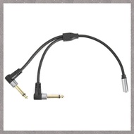 [U L Z R] 1/8 Inch Socket to 1/4 Inch Plug Y Splitter Adapter Cable 0.24M 3.5mm Female Stereo to Dua