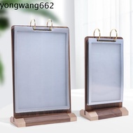 JERON Ads Display Stand, Wooden Holder Label Holder Menu Card Holder, Multipurpose Multi page Acryli