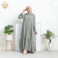 Jubah muslimah gamis dress/ Tunik Blouse kekini/ Outfit Ghania  3 Variant Matcha Pakaian muslim wanita/ By AM