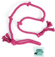 Tumbo Tough Tug Rope Dog Toy - (Pink 5 ft Long Strong and Durable Rope Pull Toy with Handle) TUG of WAR Dog Toy