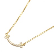 【二手】蒂芙尼 T 字Smile迷你鑽石項鍊，頸圍 40/45 厘米，18K（黃金），鑽石 T 字Smile迷你鑽石項鍊
