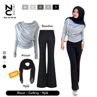 One Set of Women's Trendy Outfits [Aprita Top Blouse + Cutbray] Free Hijab NC0023