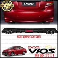 Toyota Vios 2018 3RD GEN SUPERMAN Rear Bumper Lip Diffuser (Matte Black)