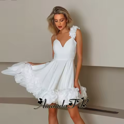 Amanda Charming Ruched Homecoming Dress for Girls Sleeveless Spaghetti Straps Birthday Party Gown Ve