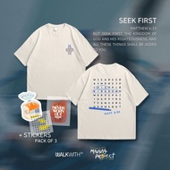 Seek First T-Shirt | Walk With Manna Project | Matthew 6:33 | Oversized Unisex Tee + Free Sticker Pa