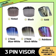 LSR 3 Pin Visor Tinted/Black/Gold/Rainbow/2 Tone MS88 SGV M5 Helmet Visor