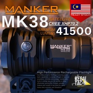 MANKER MK38 Satellite - CREE XHP70.2 41500L Black Rechargeable Flashlight - ORIGINAL - Ready Stock i