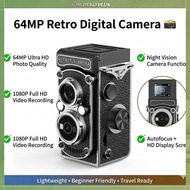 【READY STOCK】64MP Retro Mini Digital Camera Autofocus 1080P HD Portable Vlogging Camera Student Gift