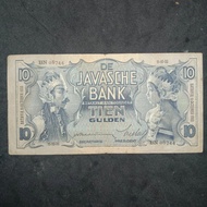 Uang Kuno Kertas Indonesia 10 gulden Wayang tahun 1933 JB27