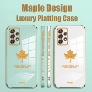 Luxury Square Edge Maple Leaf Plating Casing Case for Case Infinix Smart 6 Hot 10i Zero X Pro NEO Phone Cover