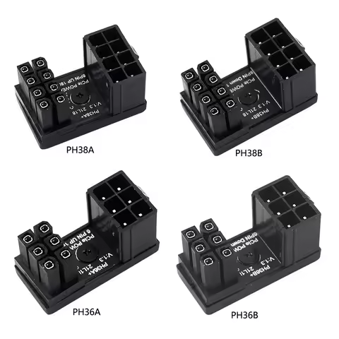 Power Adapter Board 8 Pin GPU Power Connector 6 Pin GPU PCIe 180 Degree Angle for Desktops Graphics 