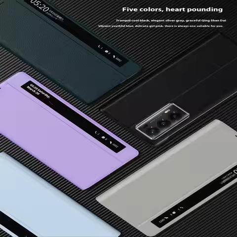 For Honor Magic V2 Smart Window Leather Phone Case For Magic V 2 Ultra-thin Shockproof Magnetic Flip