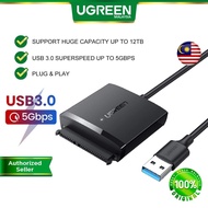 UGREEN USB 3.0 to SATA Adapter 2.5 3.5 SATA HDD SSD 12TB Hard Drive Cable External Disk Reader Adapter Lead Clone Kit Connector UASP Enclosure Compatible Crucial WD Seagate Toshiba Internal PS4 Xbox MacBook TV PC Computer Laptop MSI HP Asus Acer Samsung